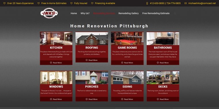 Inks Installation website designed by Innovating Trends