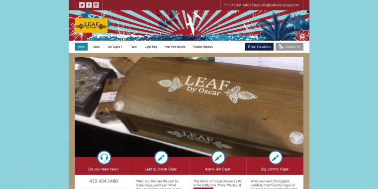 Leaf by Oscar Cigar website designed by Innovating Trends